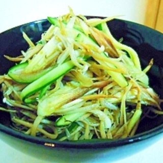 シャキ×２野菜たっぷり☆ゆずコショウ風味の和え物♪